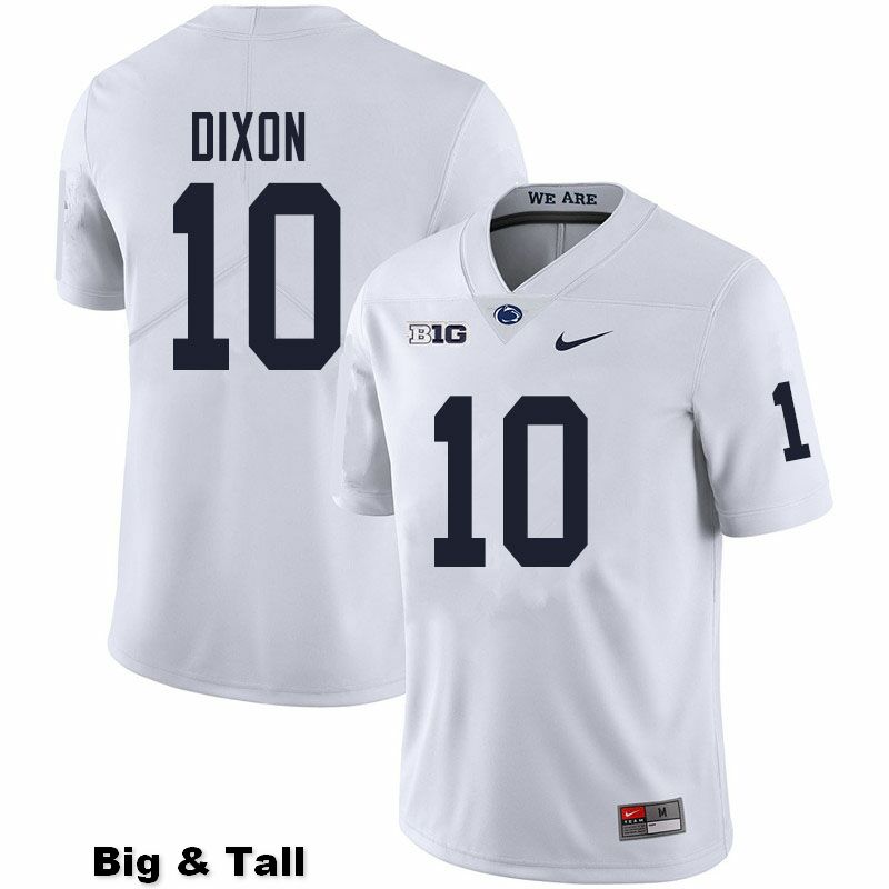 NCAA Nike Men's Penn State Nittany Lions Lance Dixon #10 College Football Authentic Big & Tall White Stitched Jersey EPA5698JF